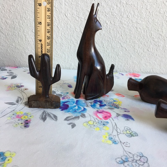 Southwest Ironwood wooden Coyote Cactus and Chile - Picture 3 of 6